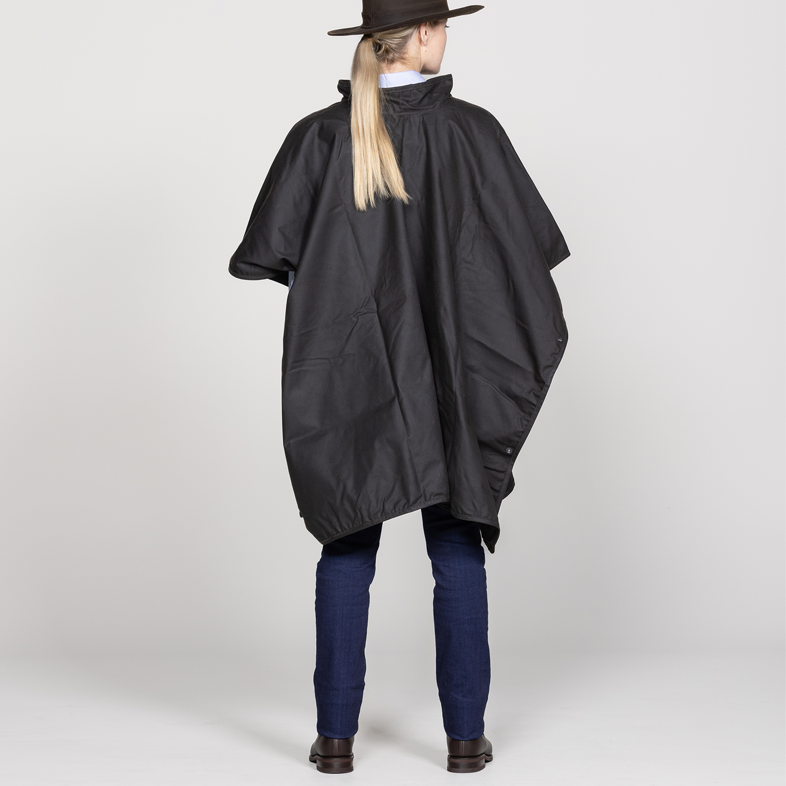 Oilskin Brown Wool Lined Poncho