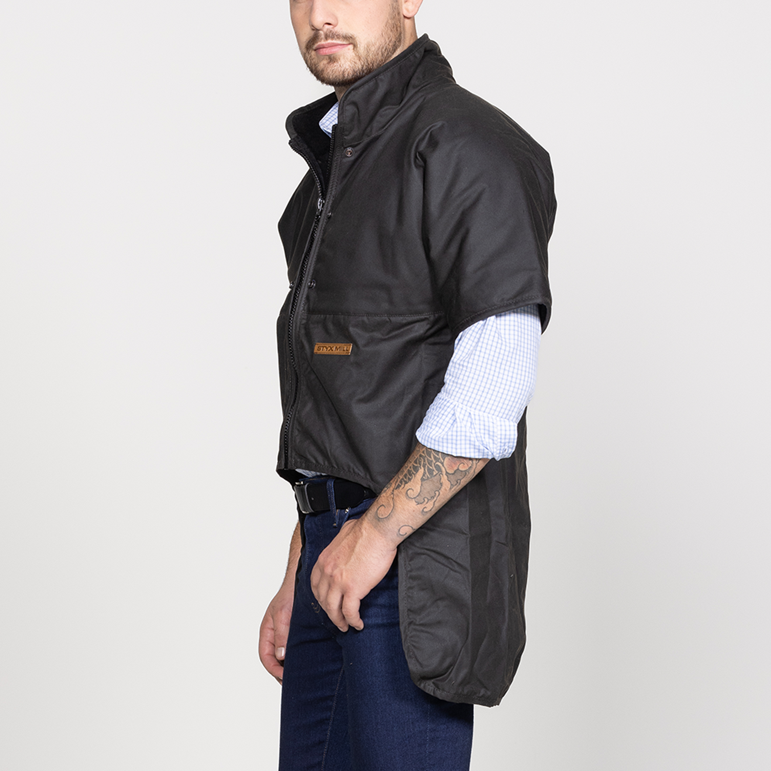Oilskin Short Sleeve Zip Cape