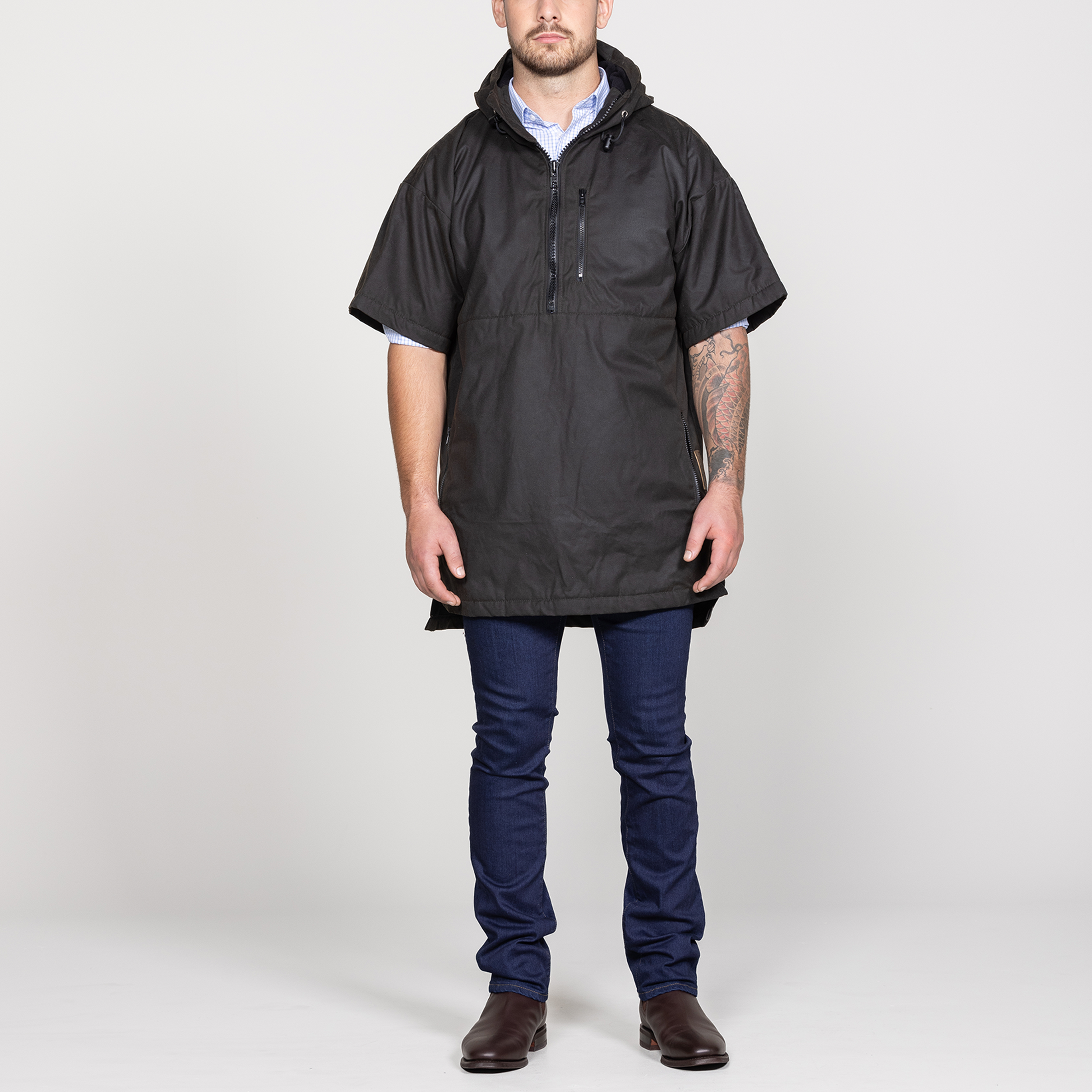 Oilskin Brown Lined Short Sleeve Scope Pullover