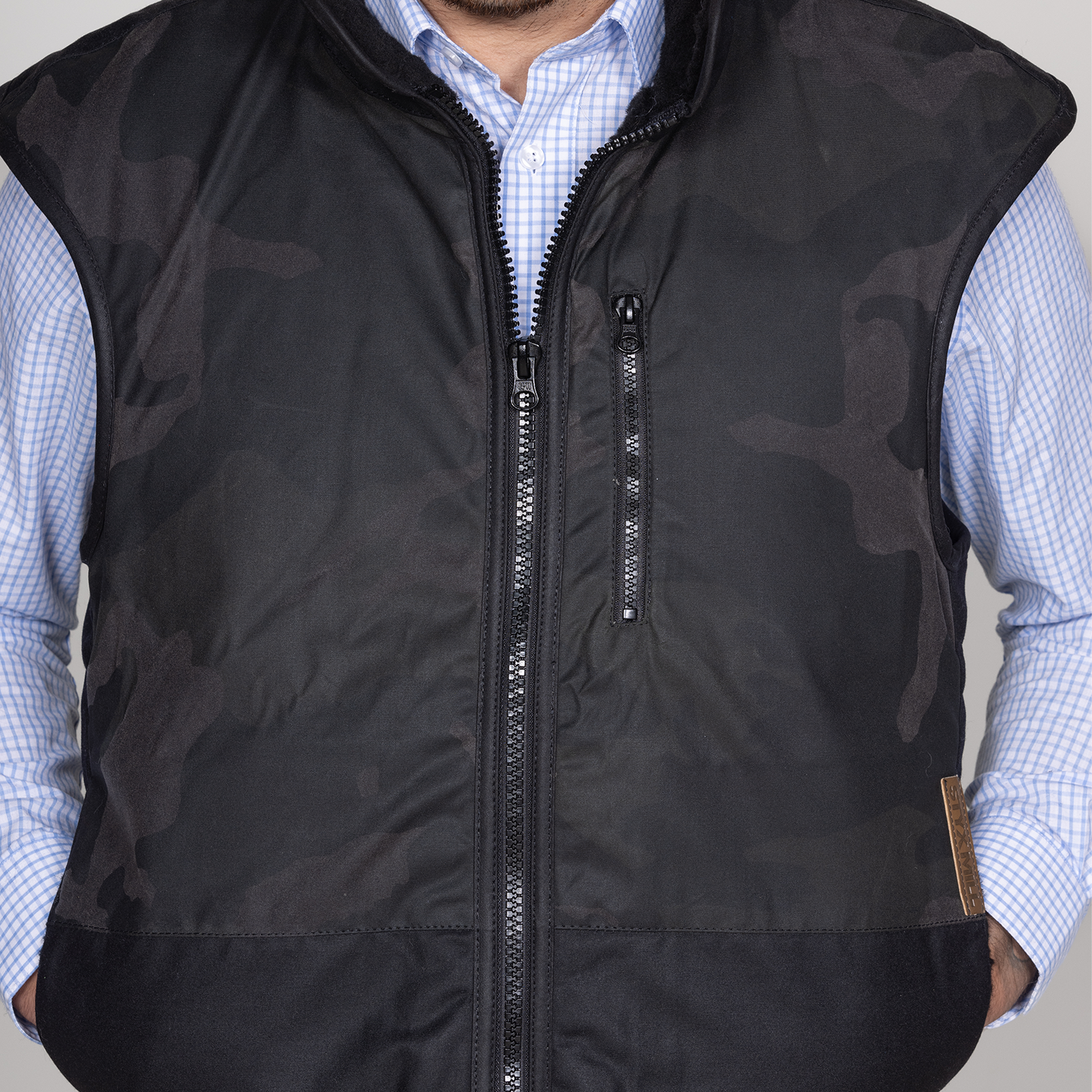 Oilskin Camo Fur Lined Vest