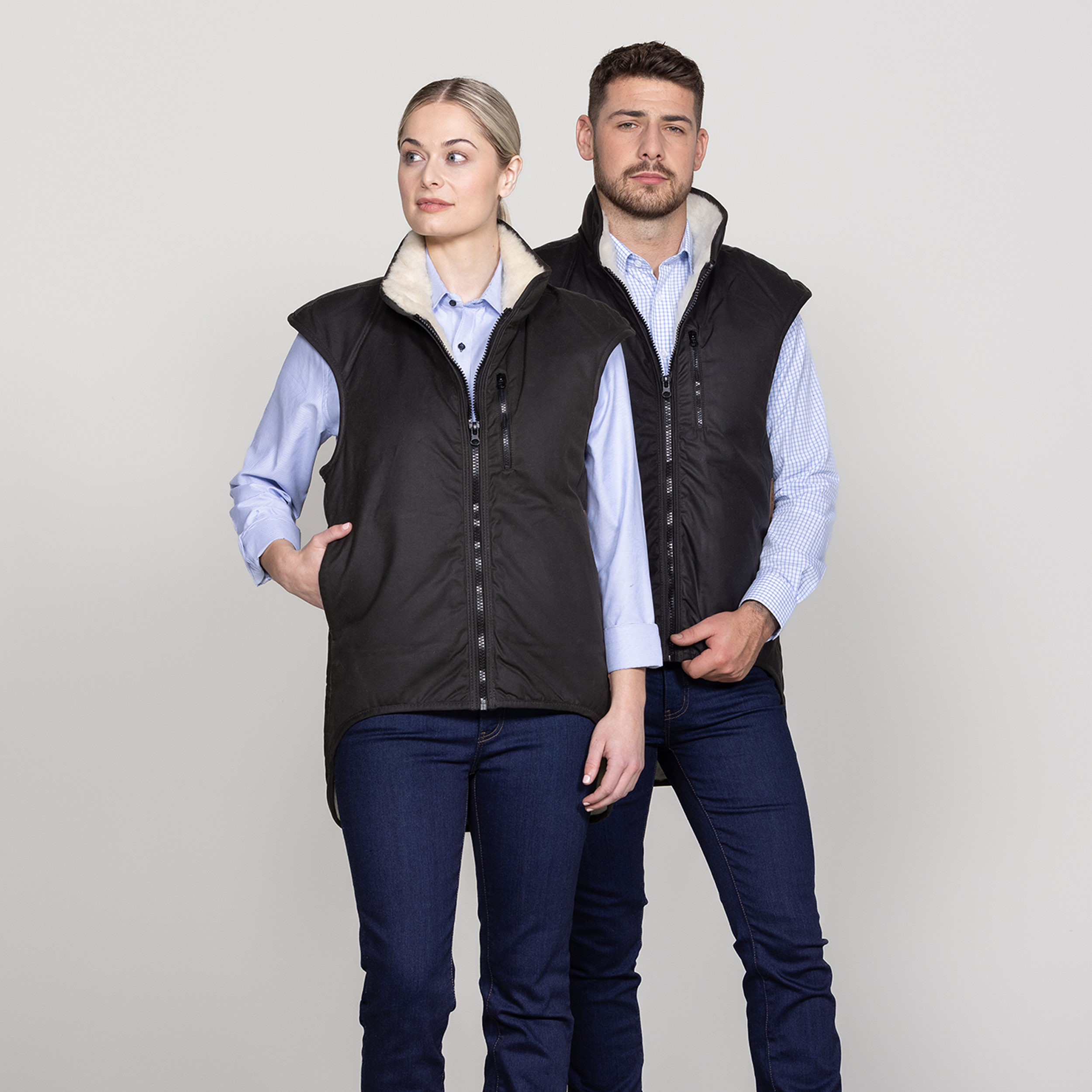 Oilskin Brown Shearling Lined Vest