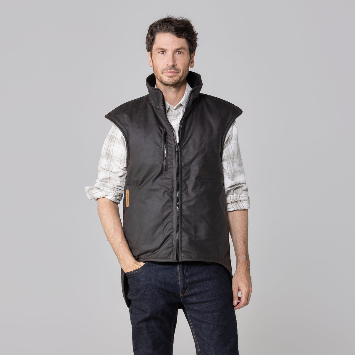 Oilskin Brown Vest (Embroidery Version)