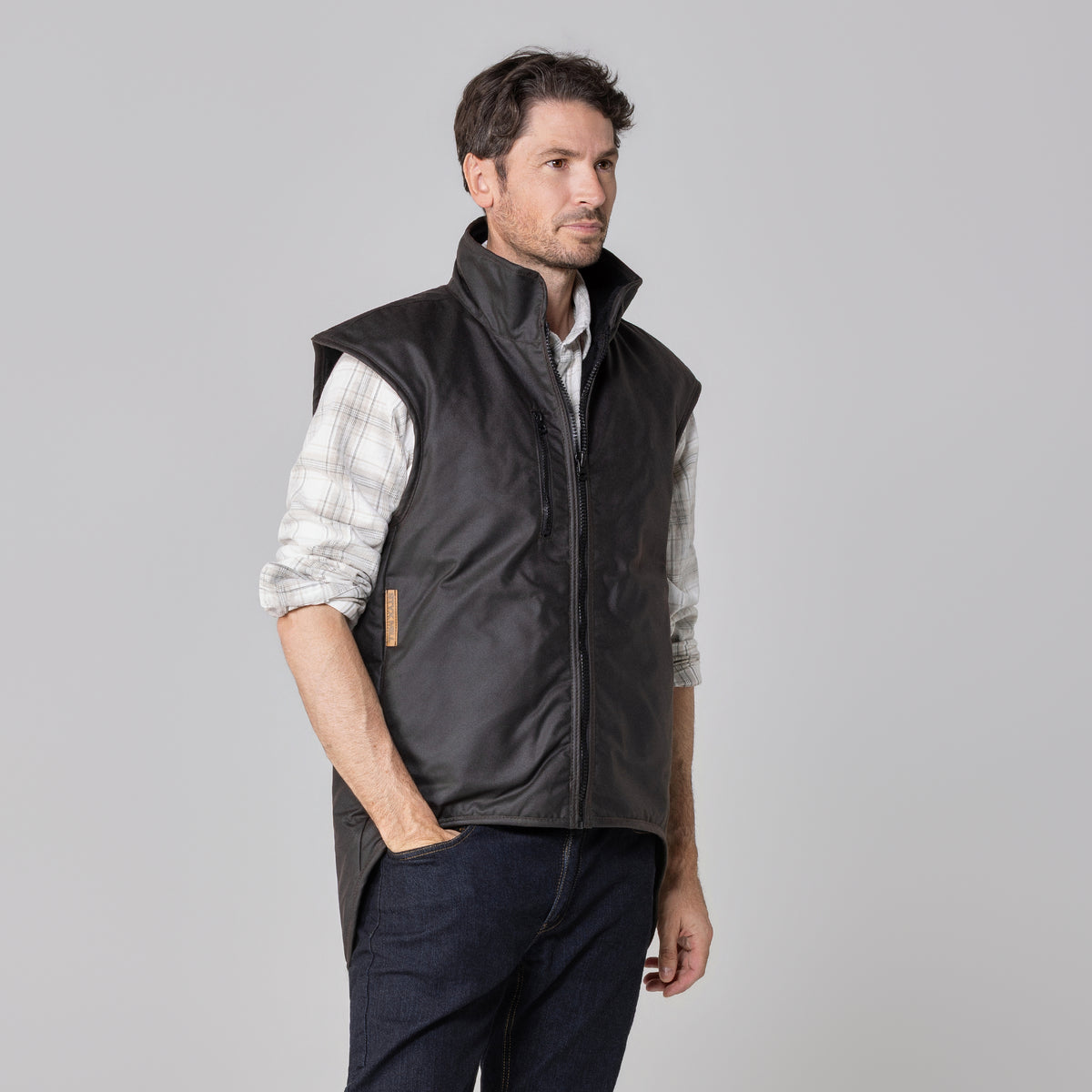 Oilskin Brown Vest (Embroidery Version)