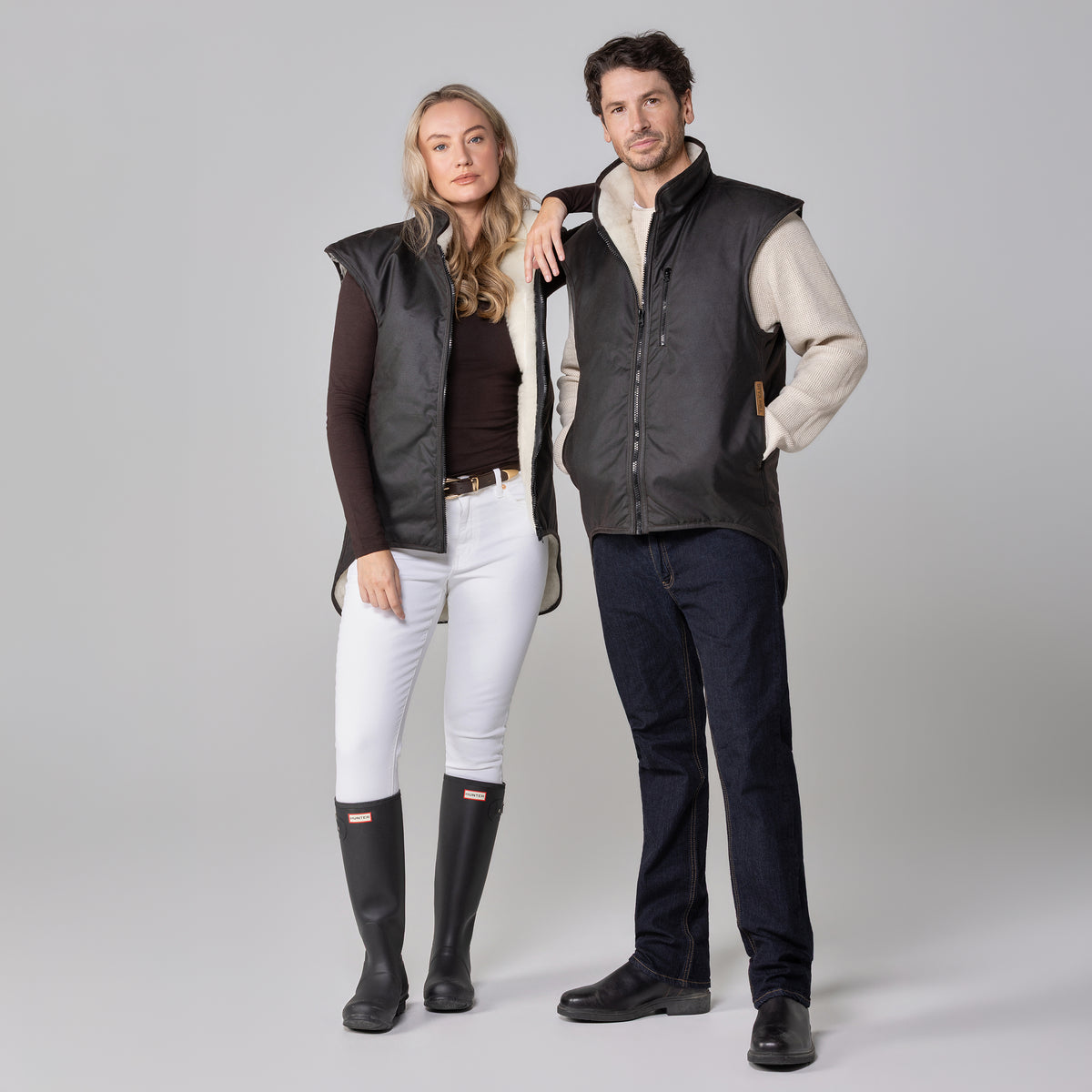 Oilskin Brown Shearling Lined Vest