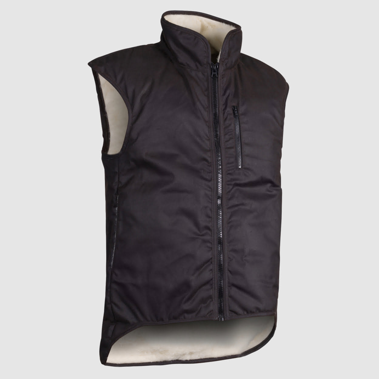 Oilskin Brown Shearling Lined Vest