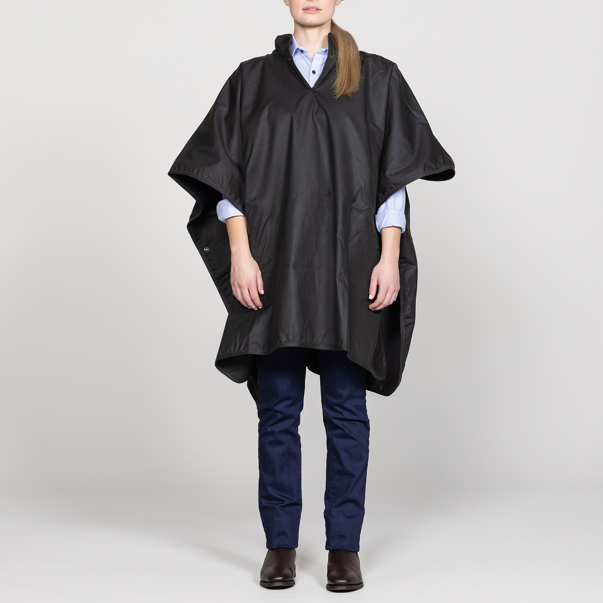 Oilskin Brown Wool Lined Poncho