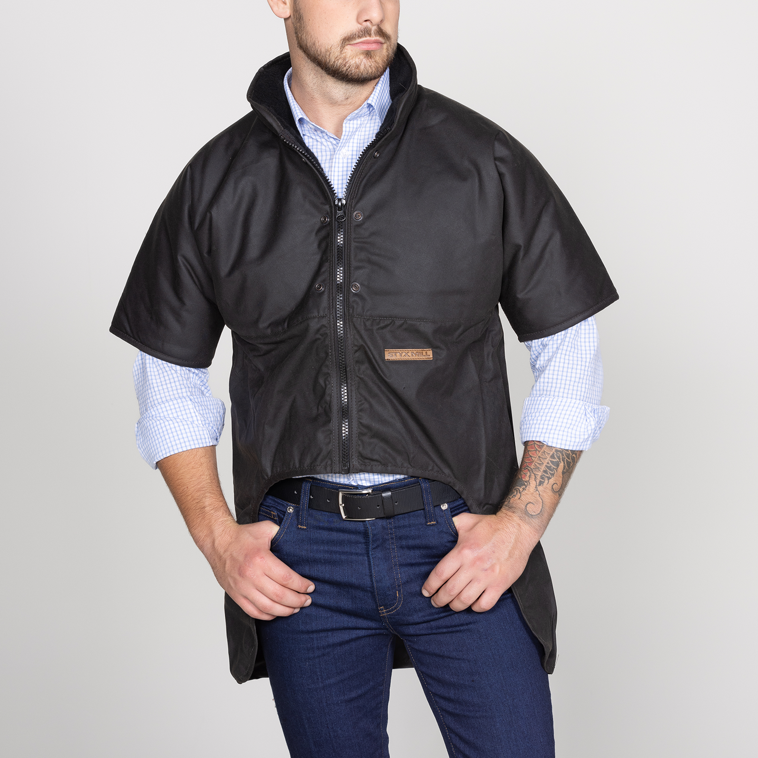 Oilskin Short Sleeve Zip Cape