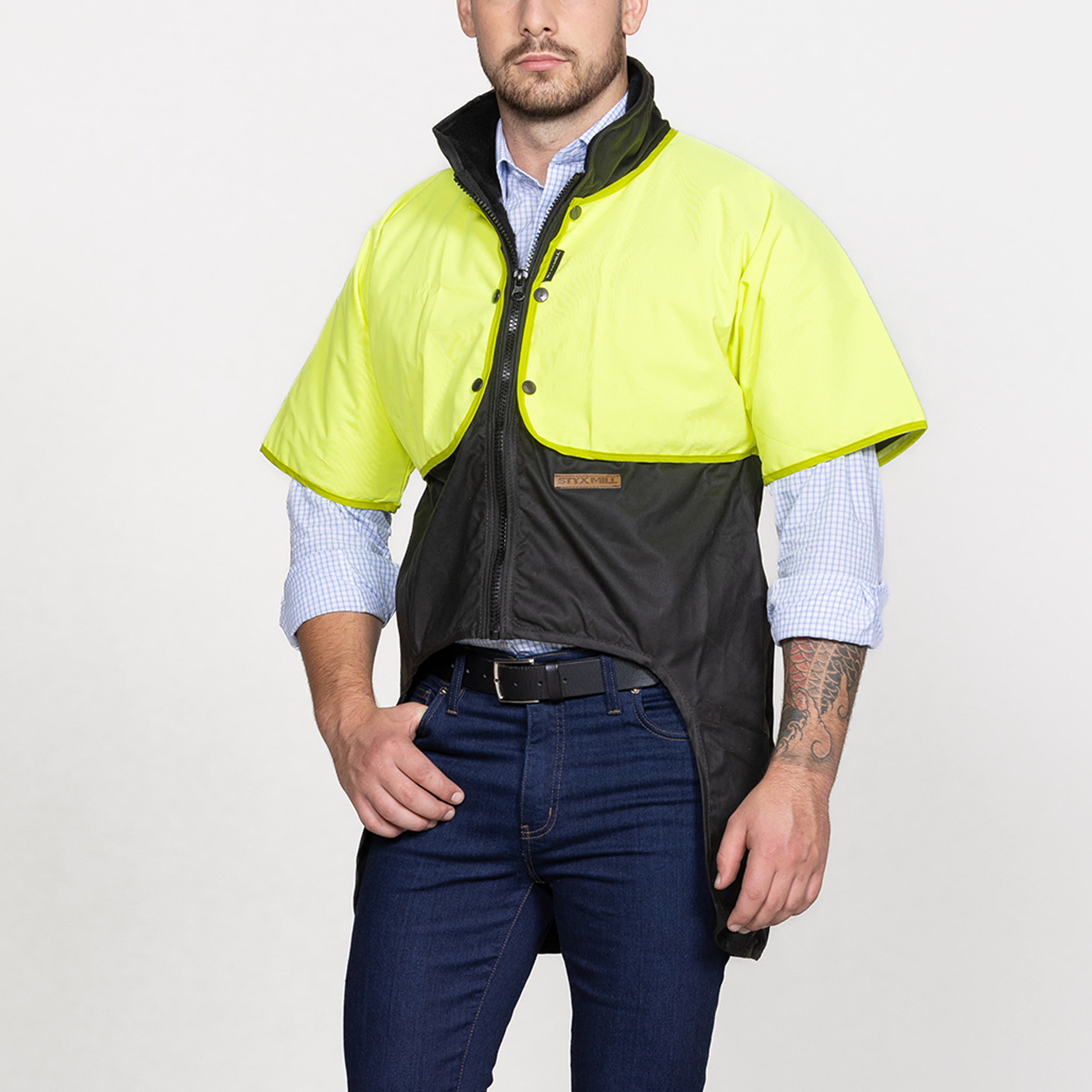 Oilskin Short Sleeve Zip Cape