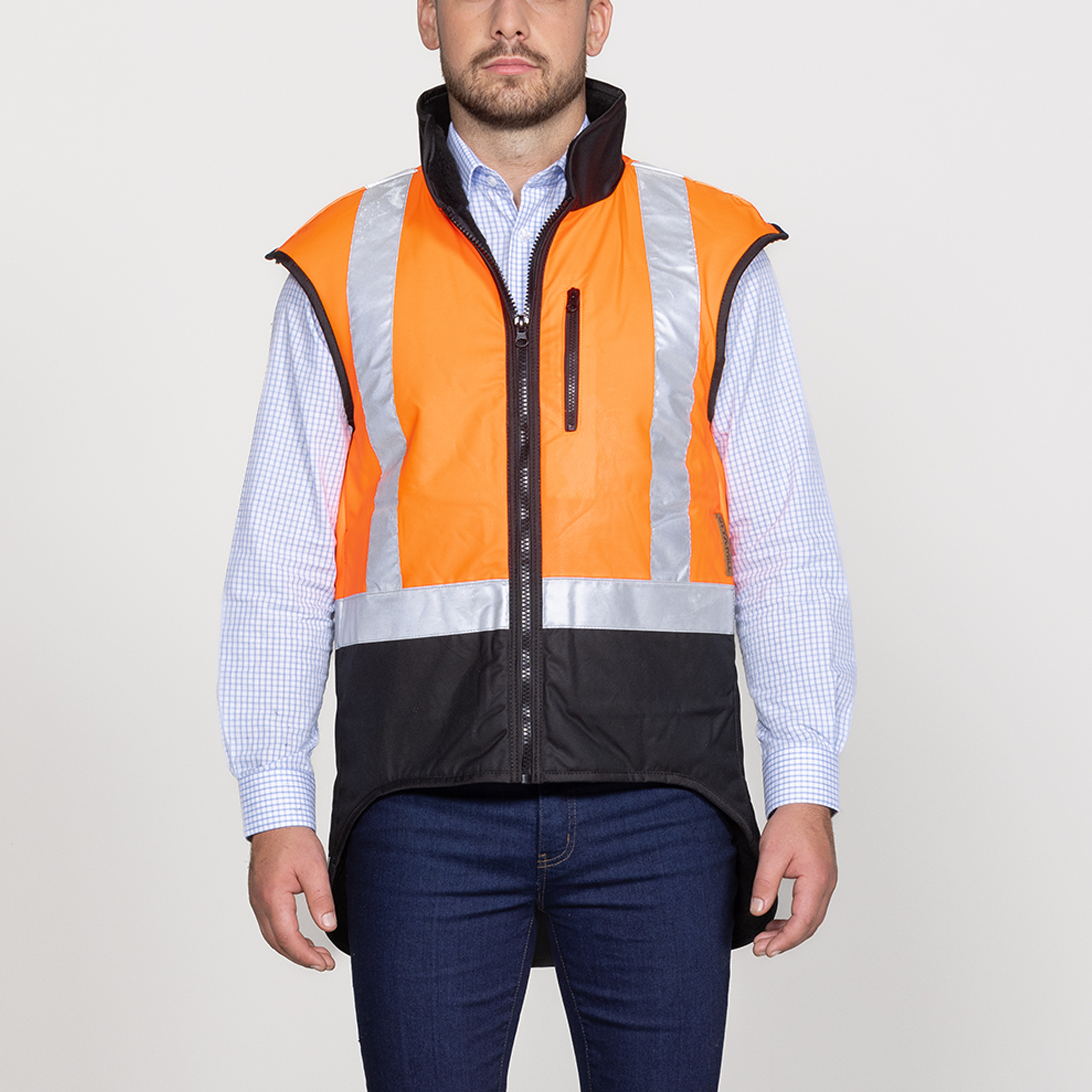 Oilskin Hi Vis Fur Lined Vest