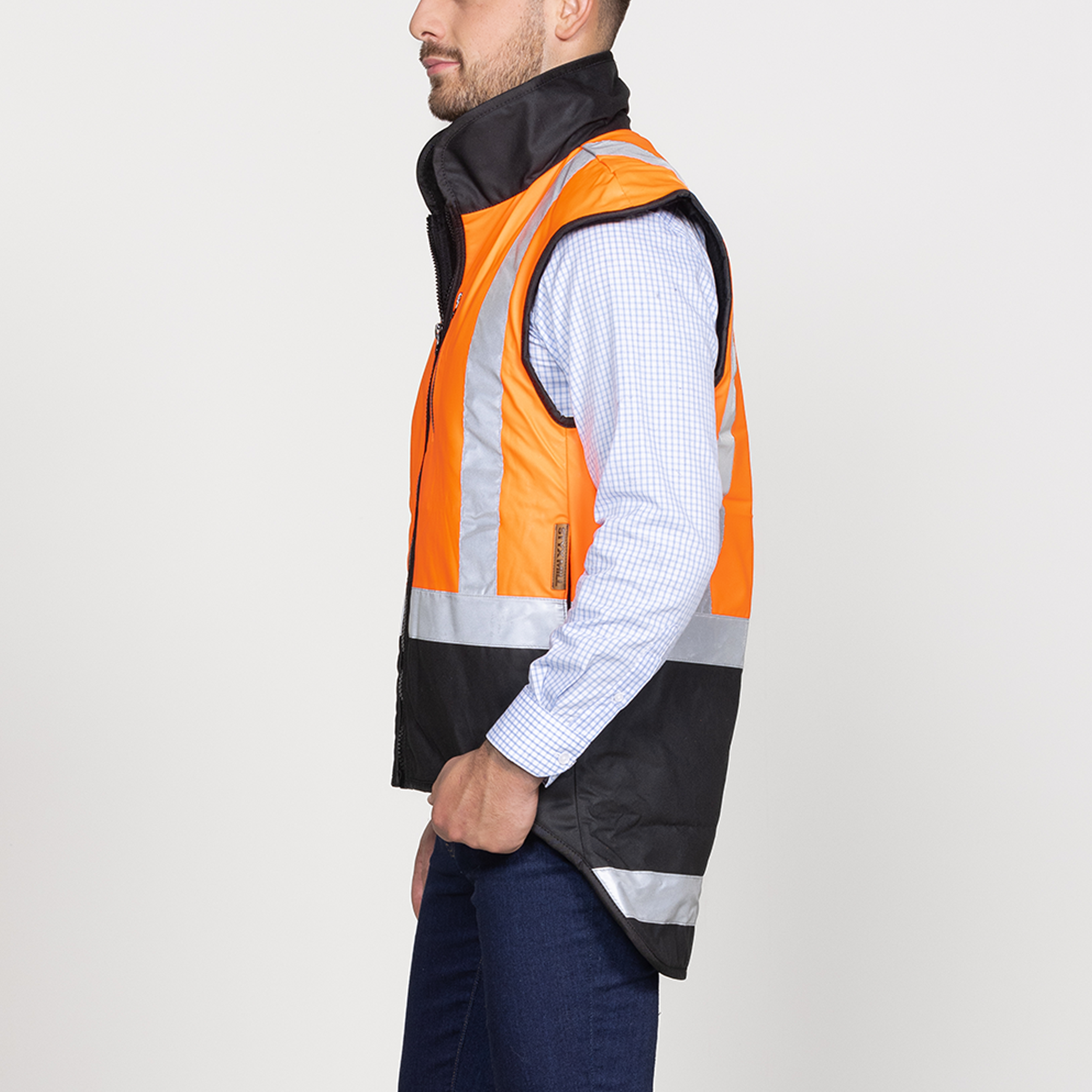 Oilskin Hi Vis Fur Lined Vest
