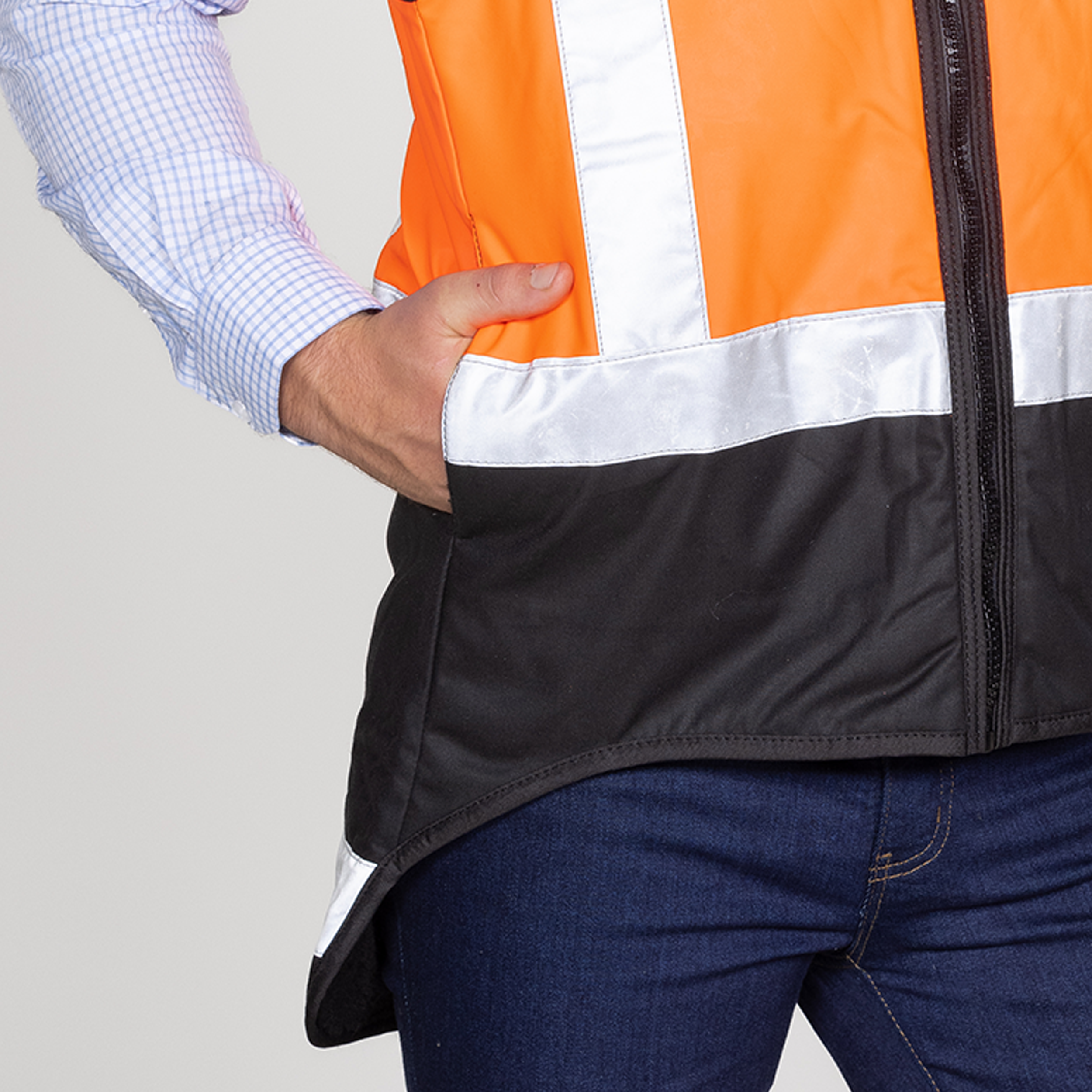 Oilskin Hi Vis Fur Lined Vest