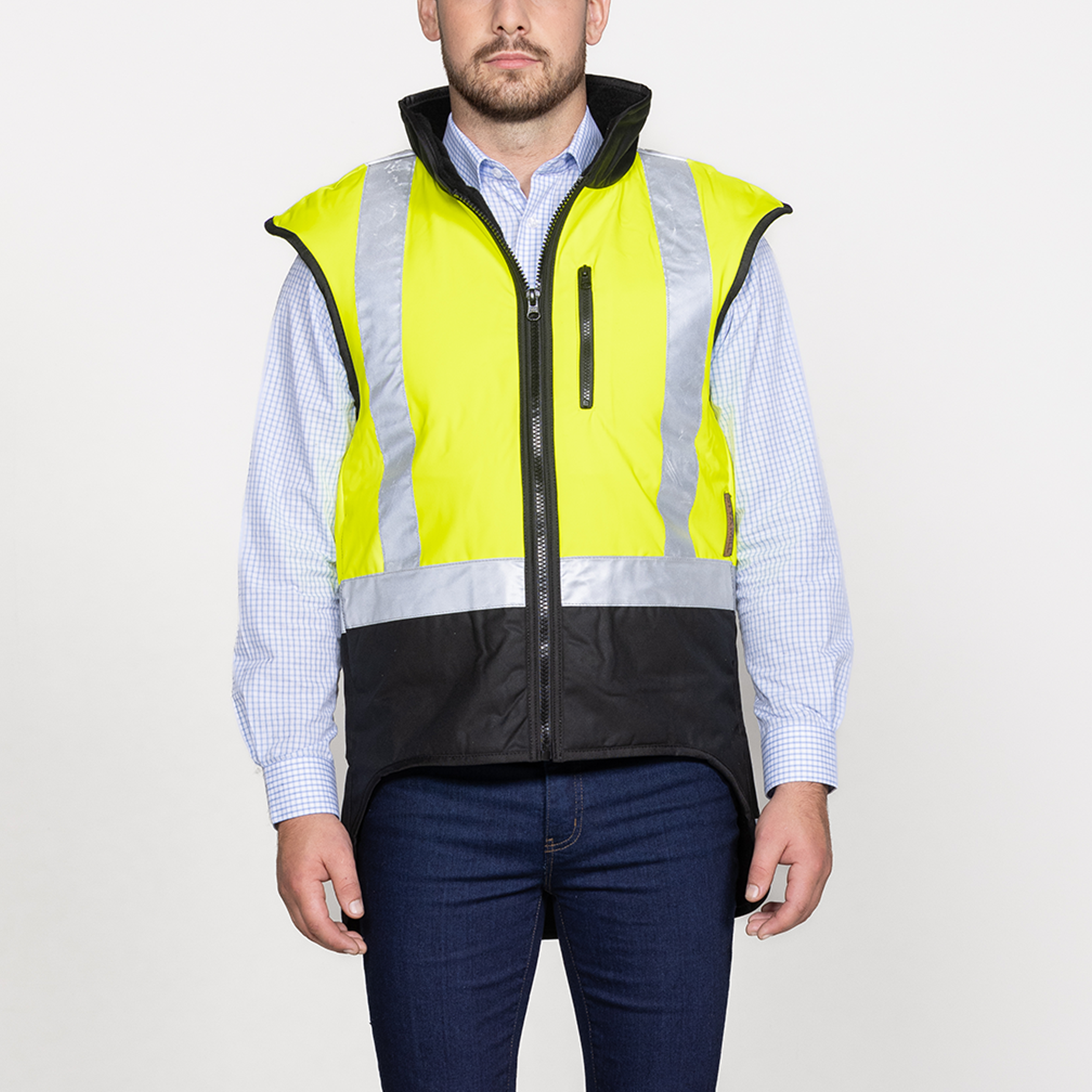 Oilskin Hi Vis Fur Lined Vest