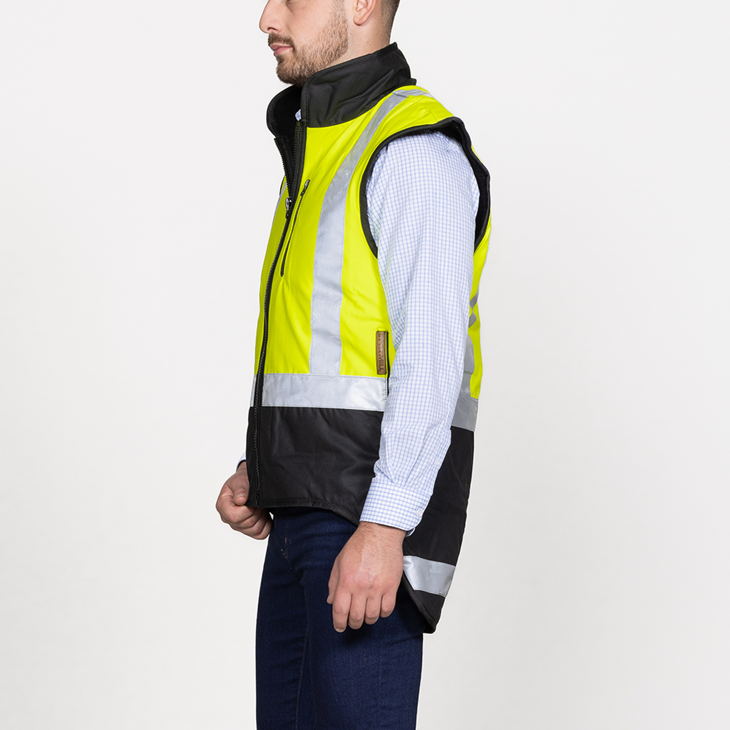 Oilskin Hi Vis Fur Lined Vest