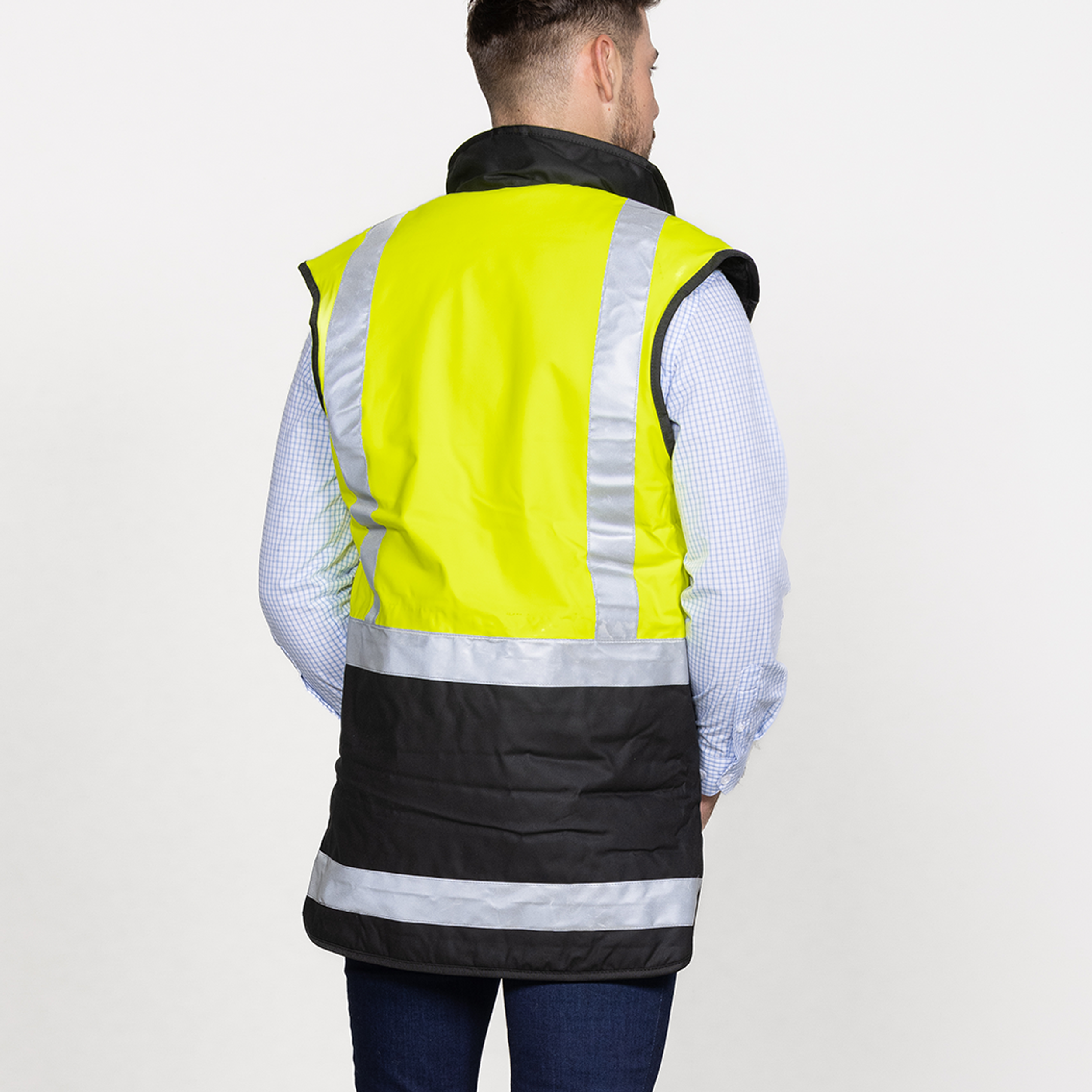 Oilskin Hi Vis Fur Lined Vest