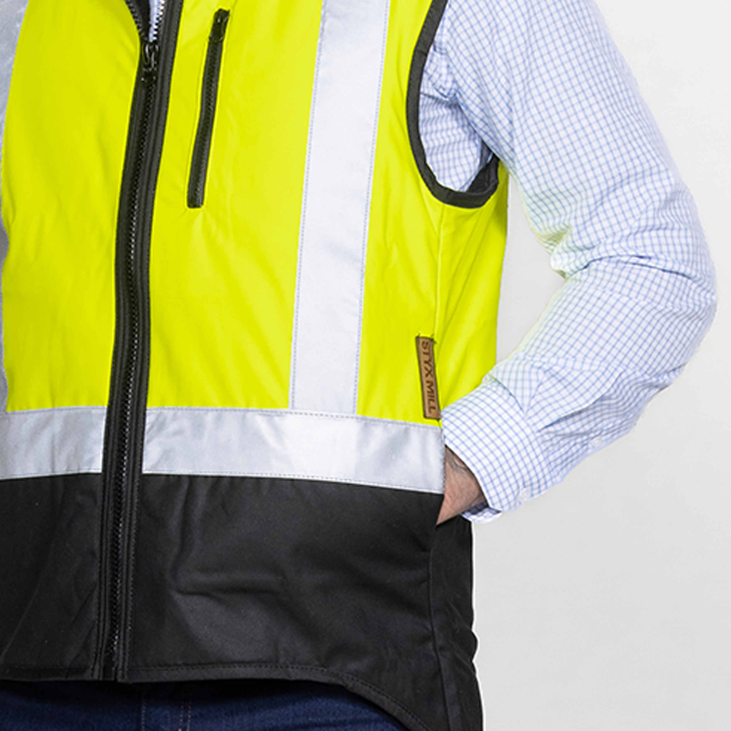 Oilskin Hi Vis Fur Lined Vest
