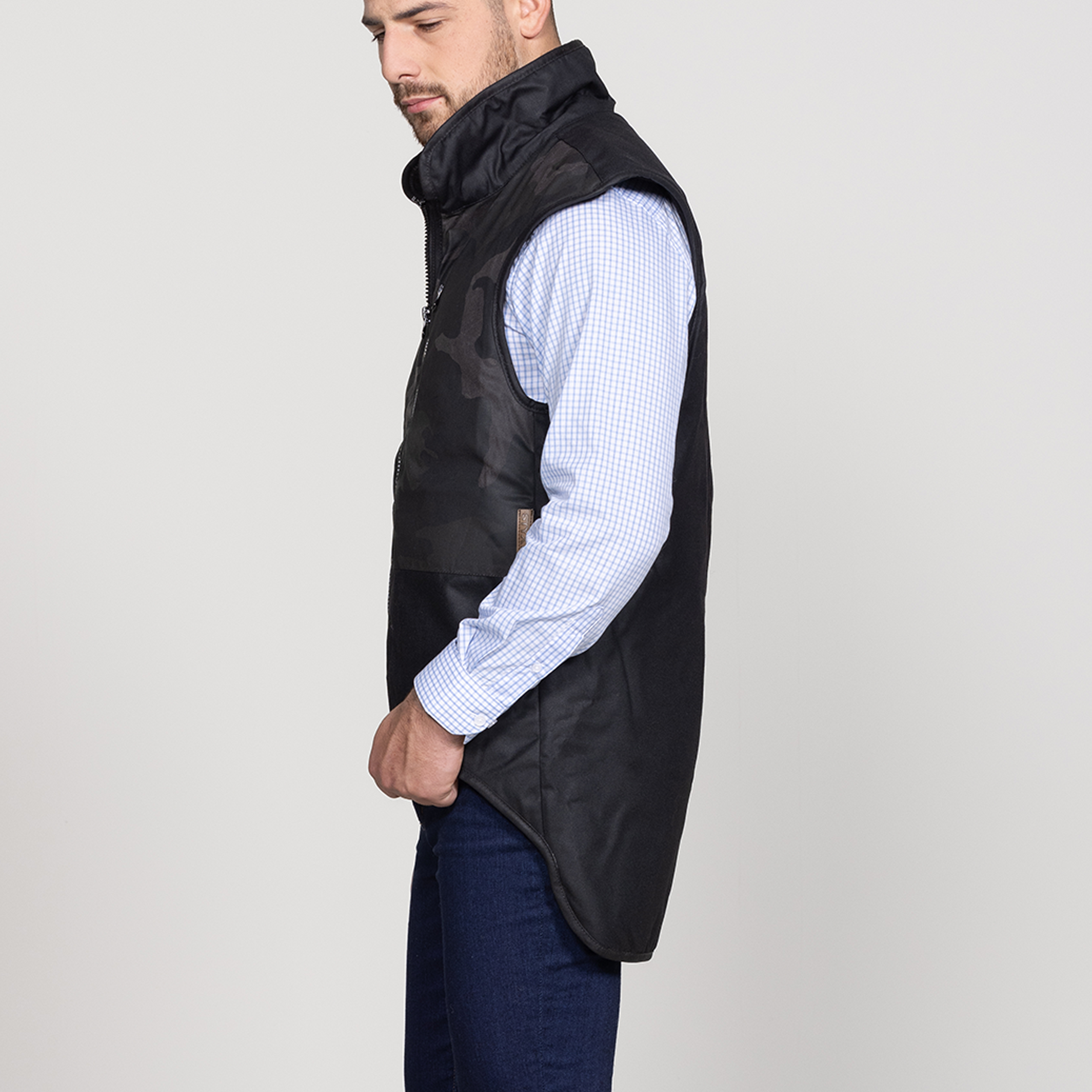 Oilskin Camo Fur Lined Vest