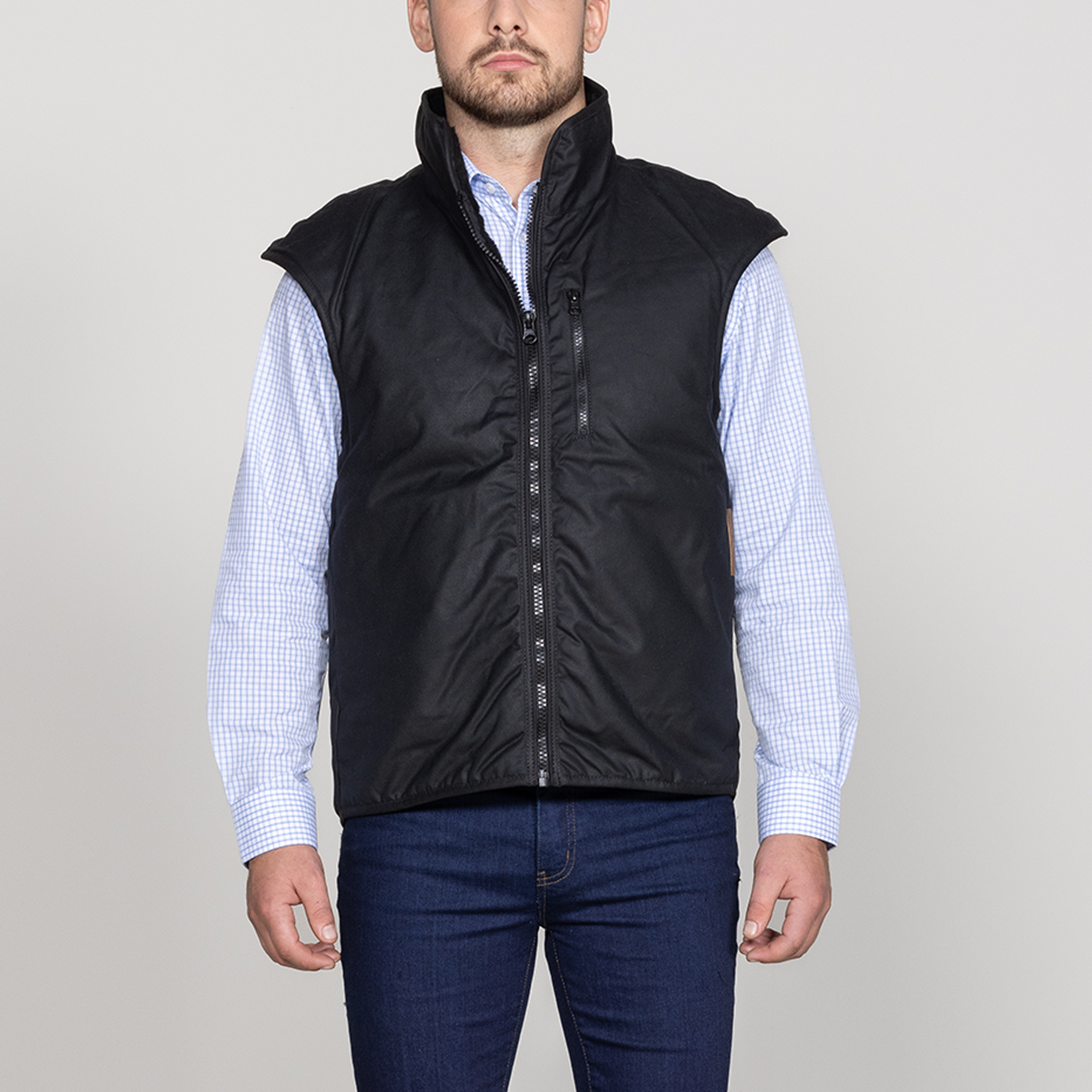 Oilskin Black Fur Lined Replica Vest (no tail)