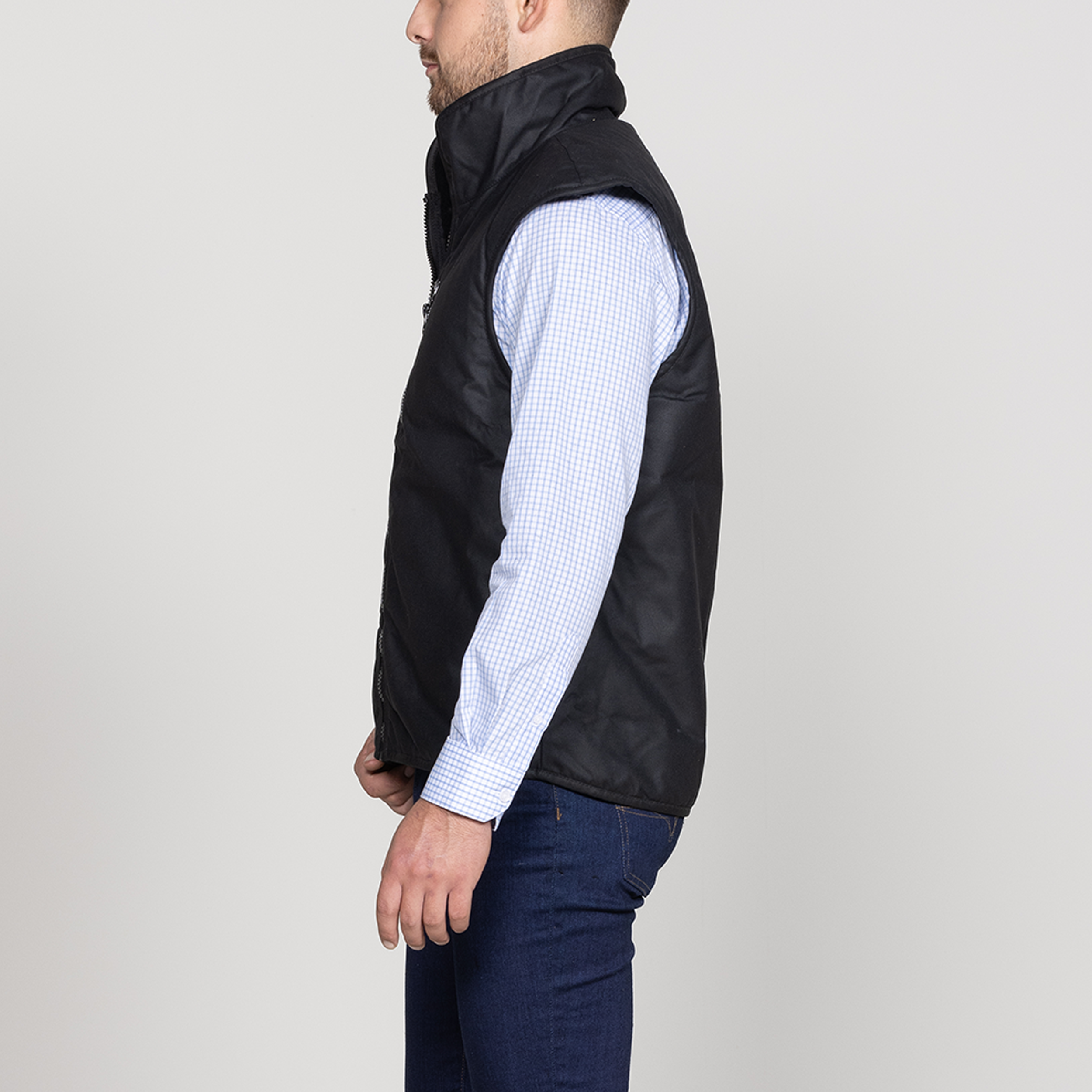 Oilskin Black Fur Lined Replica Vest (no tail)