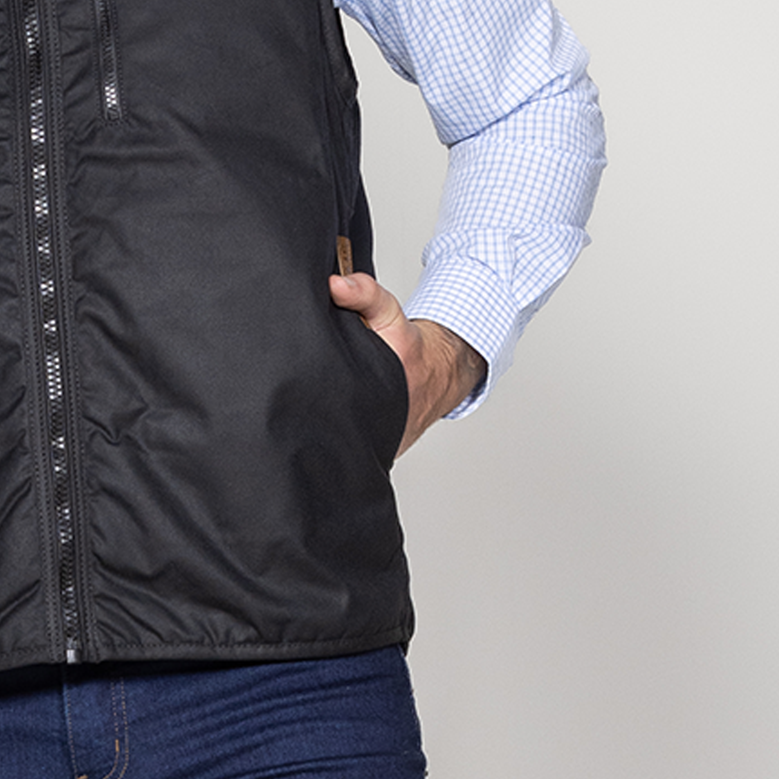 Oilskin Black Fur Lined Replica Vest (no tail)