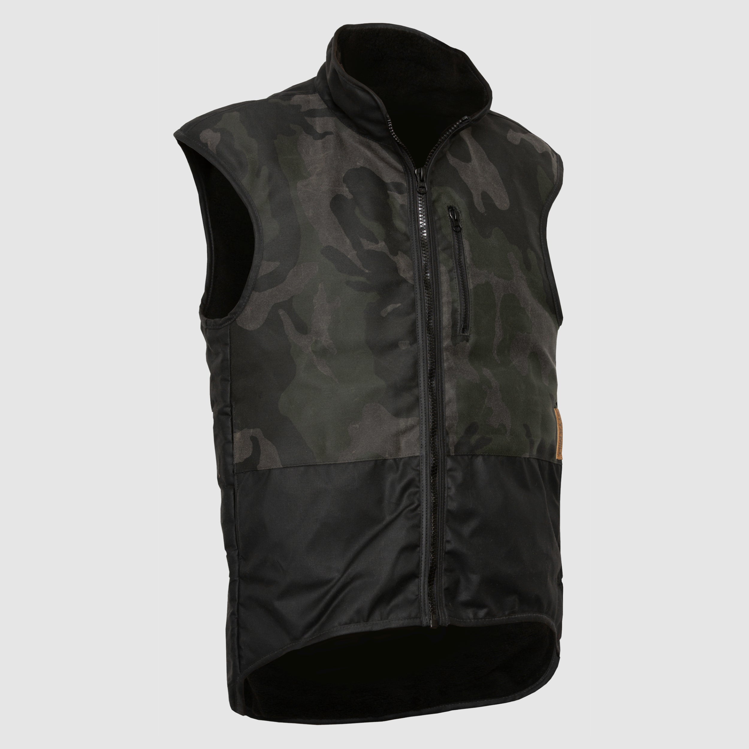 Oilskin Camo Fur Lined Vest