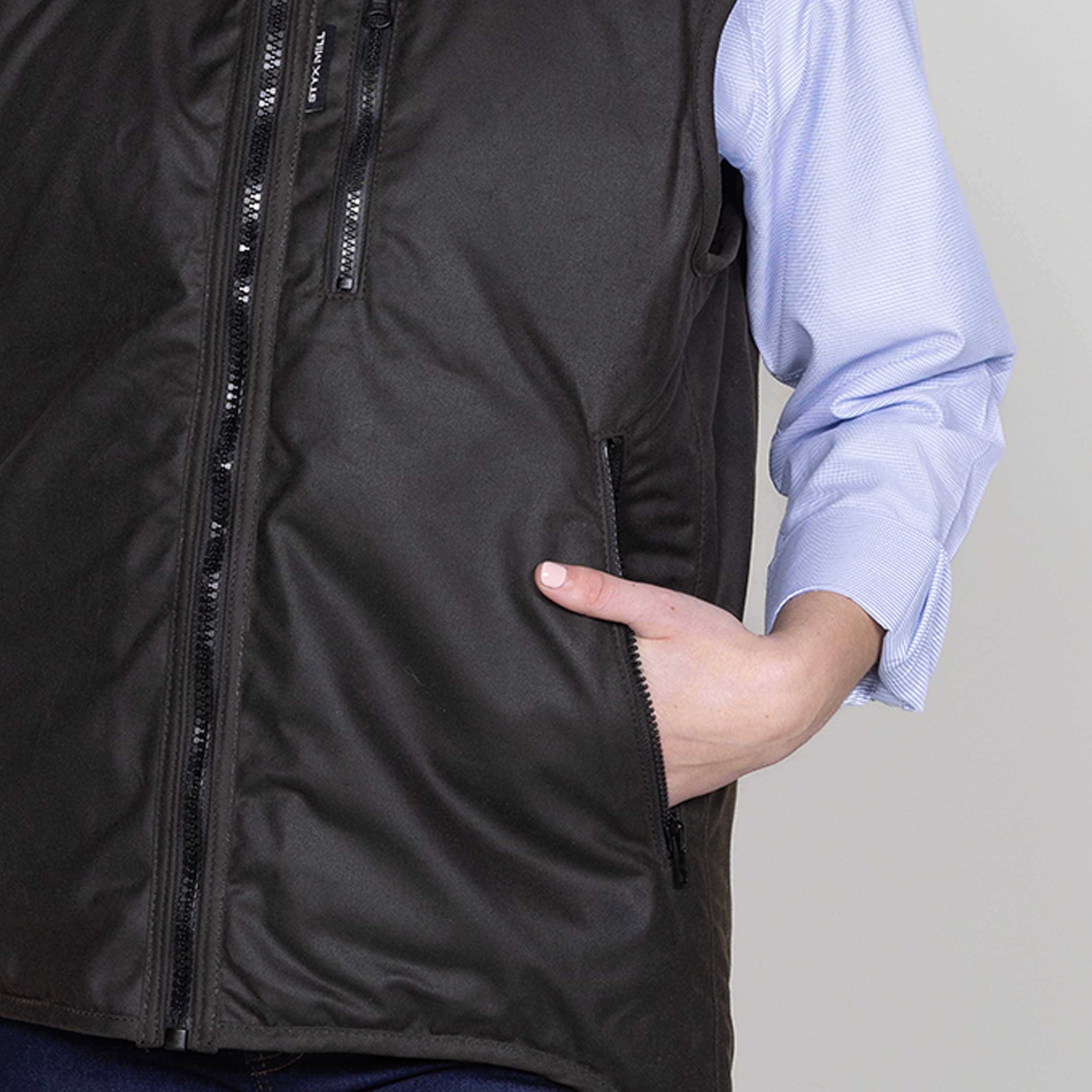 Oilskin Brown Fur Lined Hoodie Vest