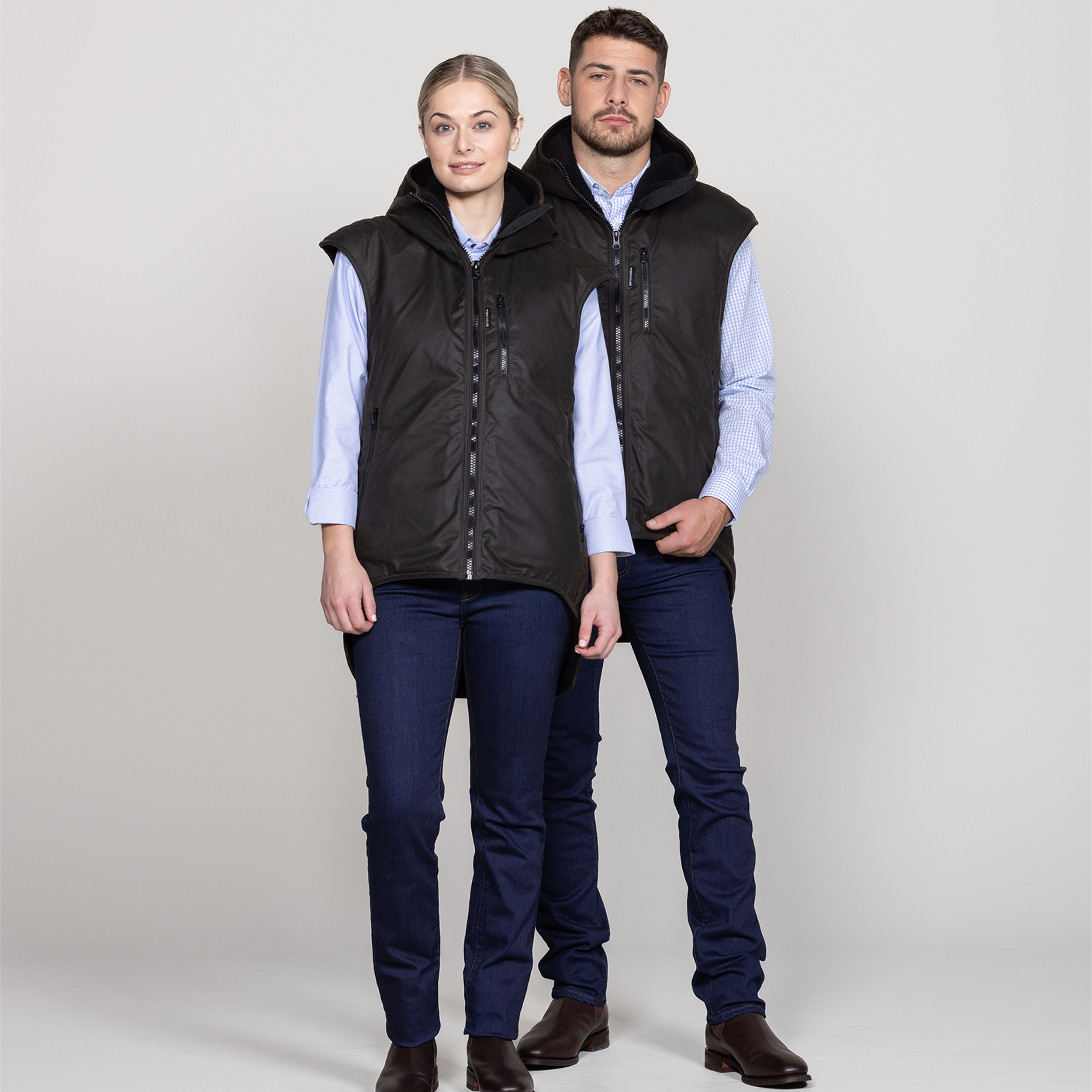 Oilskin Brown Fur Lined Hoodie Vest