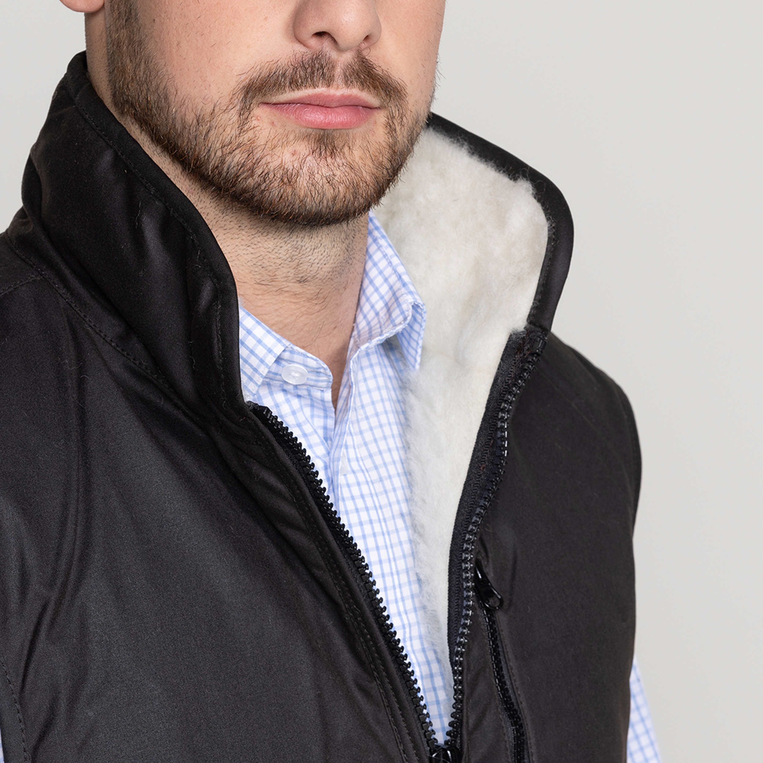 Oilskin Brown Shearling Lined Vest