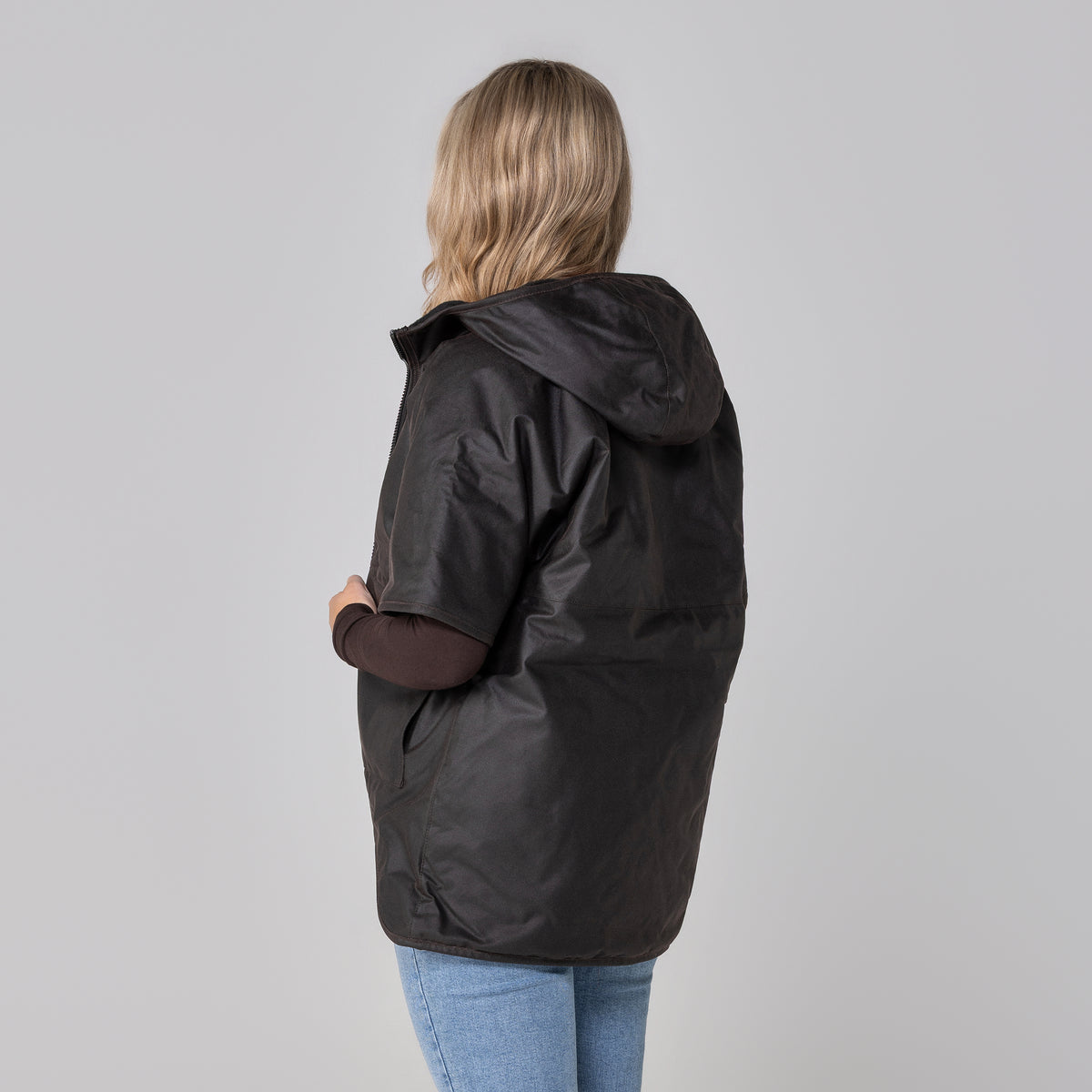 Oilskin Short Sleeve Hoodie Jacket