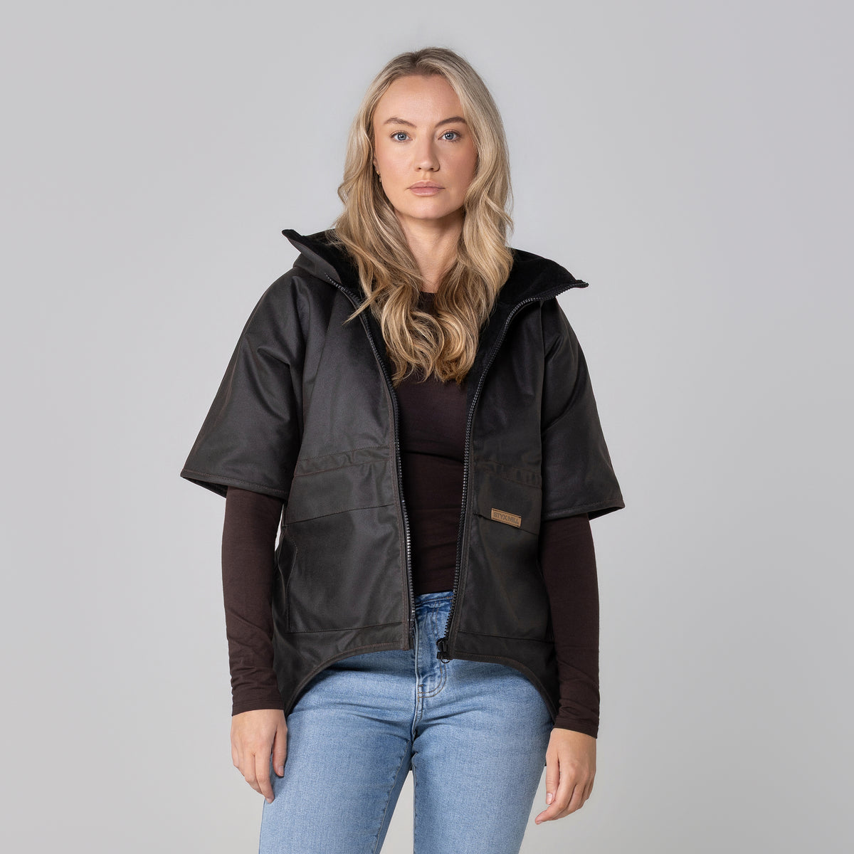 Oilskin Short Sleeve Hoodie Jacket