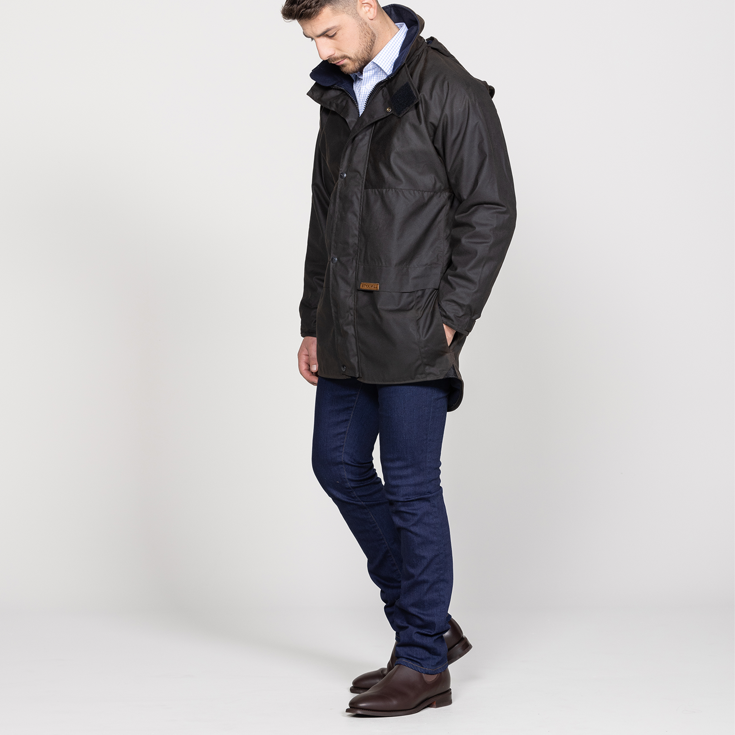 Oilskin Brown Wool Lined Pursuits Coat