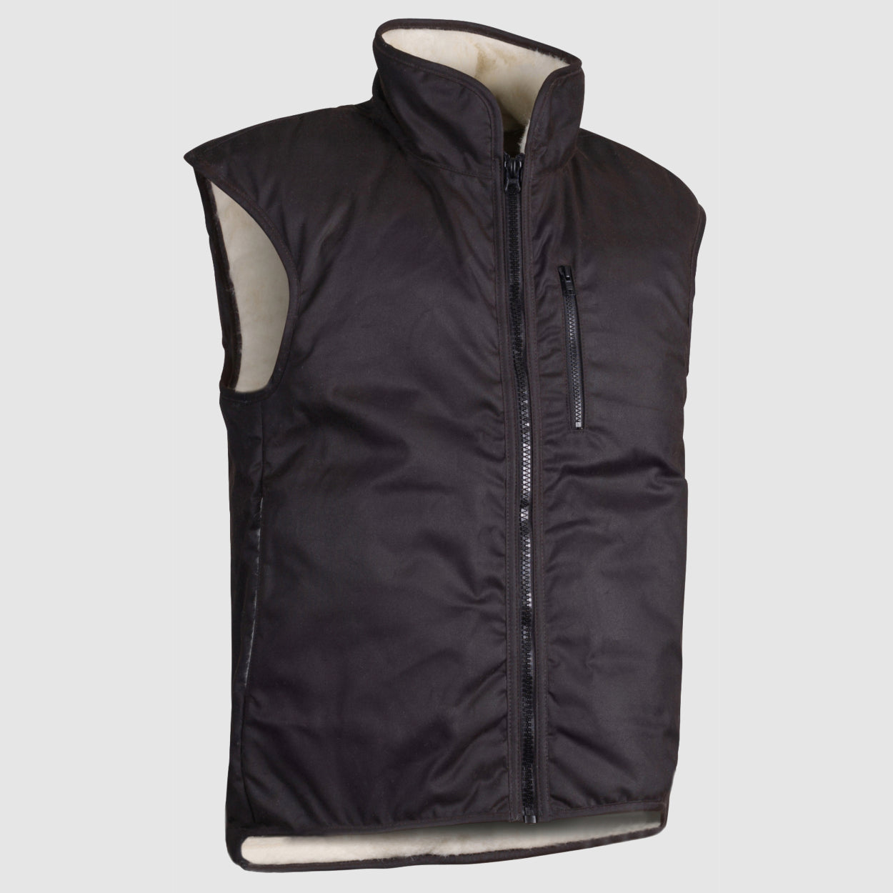 Oilskin Brown Shearling Lined Vest (no tail)